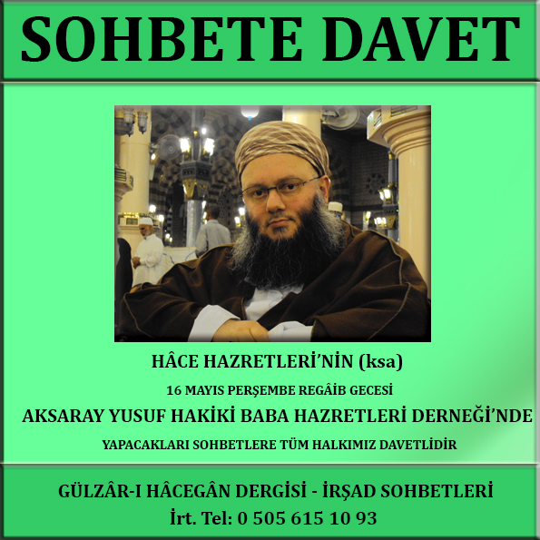 REGAİB GECESİ SOHBETİNE DAVET